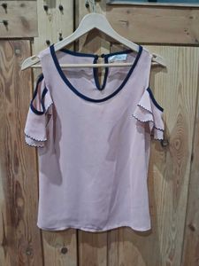 Cute Pink Cold Shoulder Top