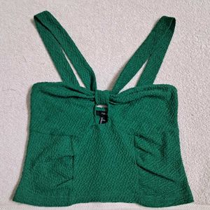 Y2k Emerald Keyhole Halter Crop Top