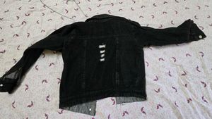 Black Distressed Denim Jacket