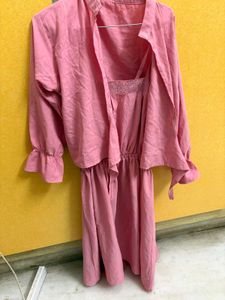 Chic Pink Spaghetti Strap Dress