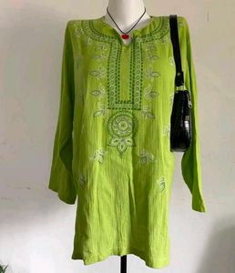 Vibrant Green Embroidered Kurta