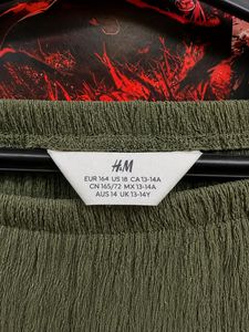 h&amp;m Olive Green Wide Leg palazzos