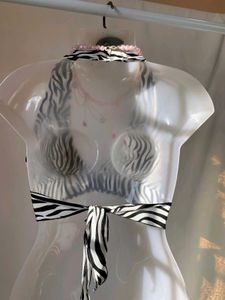 Zebra Print Halter Top