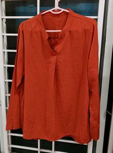 Chic Burnt Orange V-Neck with black Forever 21 top