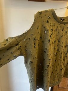 primark Distressed Cold Shoulder Top