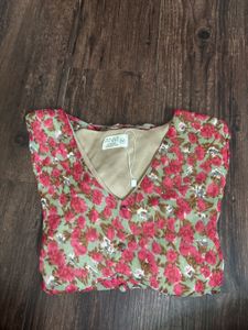 Chic Floral Print Long Sleeve Top