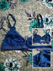 Comfortable Blue Cotton Bra