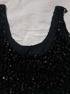 Sparkly Black Sequin Blouse