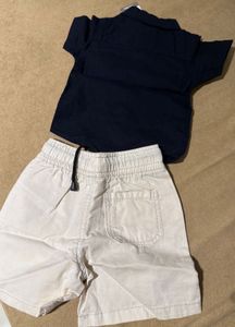 Carter's Navy Shirt &amp; Khaki Shorts Set
