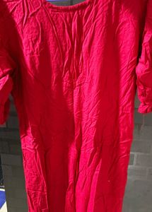 Embroidered Red Kurta