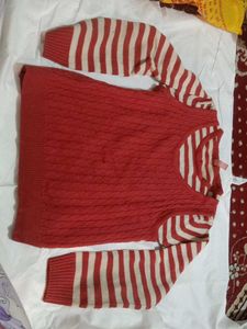 Red Striped Knit Sweater
