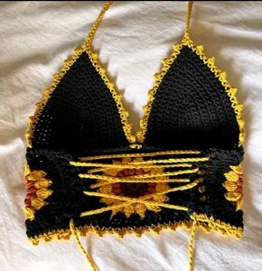 Crochet Sunflower Halter Top
