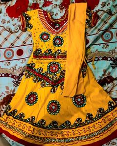New Gujarati Kutch Embroidery Unworn Kids Lehenga