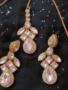 Jwellery Party Wear/Bridal Set With Hair Piece