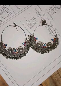 Boho Peacock Jhumka Earrings
