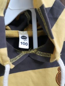 Cotton Yellow And Brown Sweat Tshirt For Boys. Size - 3-4 Years.