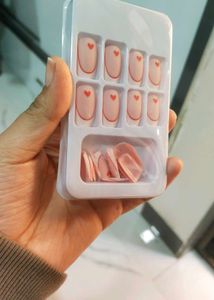 Cute Pink Heart Press-On Nails