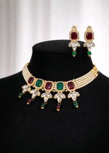 Elegant Pearl &amp; Stone Jewelry Set