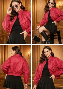Trendy Red Bomber Jacket