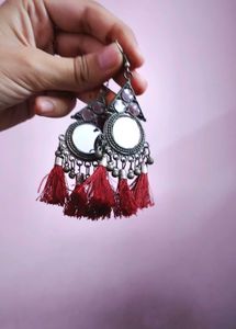 Boho Mirror Tassel Earrings