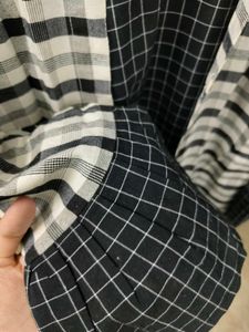 Chic Black &amp; White Checked Kurta Set