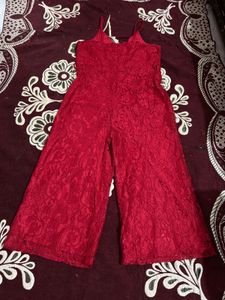 Red Lace Jumpsuit