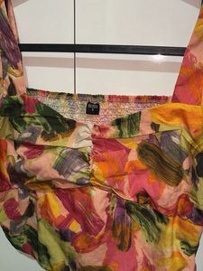 Vibrant Abstract Print Crop Top