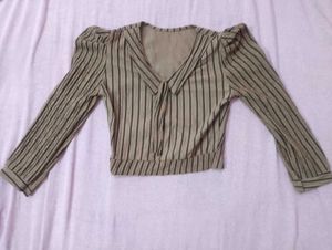 Striped V-Neck Top