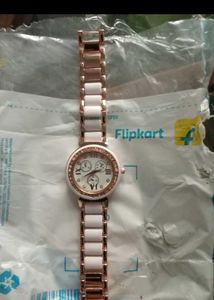 Elegant Rose Gold and White Watch