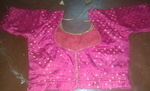 Vibrant Pink Brocade Blouse