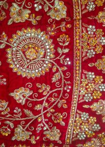 Red Embroidered Lehenga