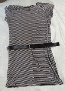 Striped Casual Dress with Belt