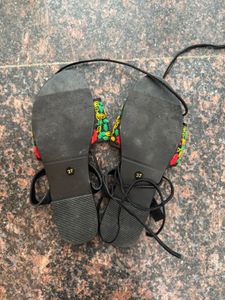 Embroidered Floral Lace-Up Sandals