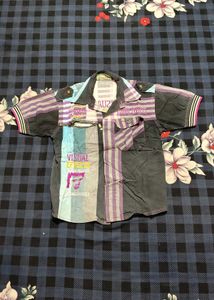 Unique Striped Short Sleeve Shirt