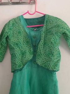 Green Ethnic Gown with Jacket