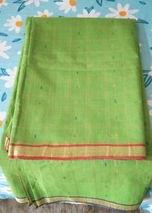 BRAND NEW Thread work golden checks cotton saree