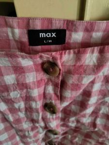 Pink Gingham Square Neck Top