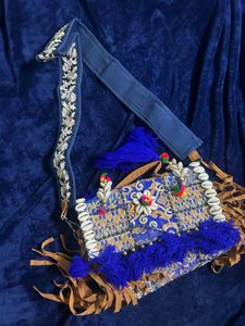 Bohemian Blue Embroidered Crossbody Bag
