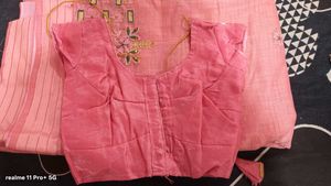 Elegant Pink Embroidered Saree