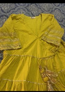 Yellow Tiered Anarkali Suit