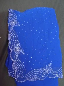 Sparkling Blue saree with Rhinestones