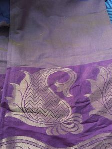Elegant Purple & Grey Sari