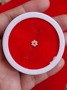 Floral Nose Pin with Gem Detail