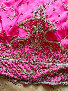 Vibrant Pink dabka/zardozi handwork skirt