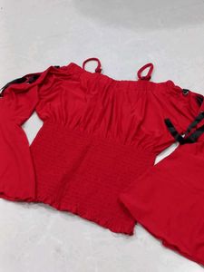 Red Off-Shoulder Top