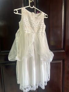 Girls White Long Frock