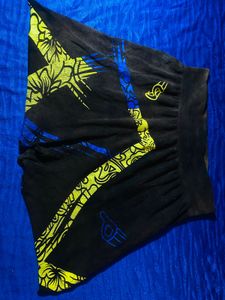 Graphic Print Black Shorts