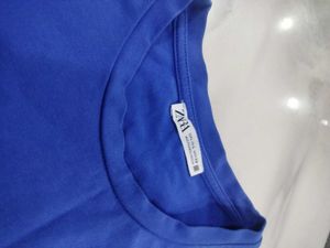 ZARA blue crop top