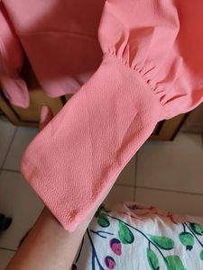 V Neck Pink Bardot Top