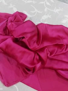 Vibrant Rani Pink Satin Silk Dress Material